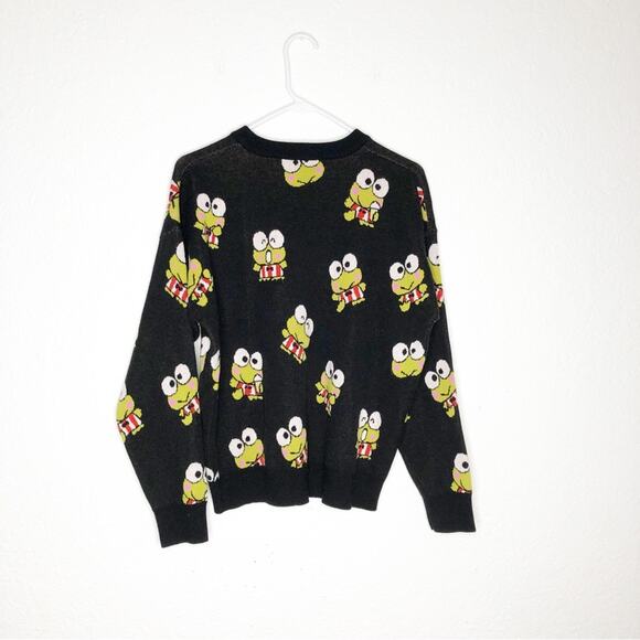 Hello Kitty Forever 21 Keroppi black green frog sweater size Medium - Picture 14 of 14